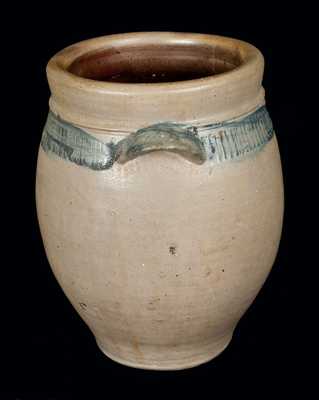 Ovoid Stoneware Jar with Coggled Design att. Morgan / Van Wickle, Old Bridge, NJ