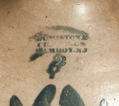 Rare Stoneware Jug with Floral Decoration Marked HUMISTON & CUMMINGS / SOUTH AMBOY, NJ