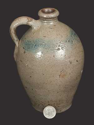 Small Ovoid Jug with Coggled Bird Decoration att. Old Bridge, NJ