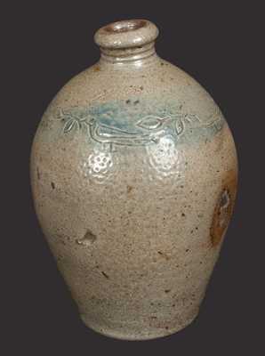 Small Ovoid Jug with Coggled Bird Decoration att. Old Bridge, NJ