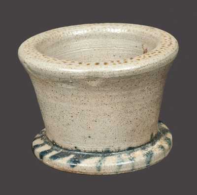 Rare Cobalt-Decorated Stoneware Mortar, probably Southern U.S., late 19th century.