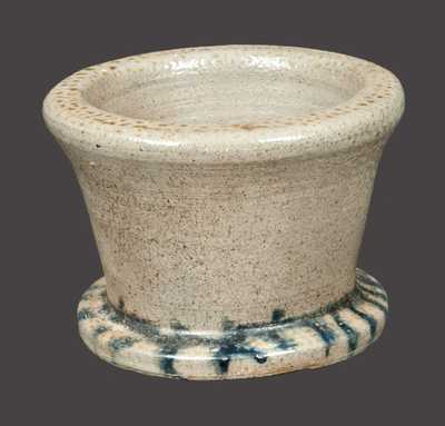 Rare Cobalt-Decorated Stoneware Mortar, probably Southern U.S., late 19th century.