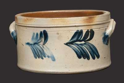 One-Gallon Cobalt-Decorated Stoneware Cake Crock, attributed to the Remmey Pottery, Philadelphia, PA