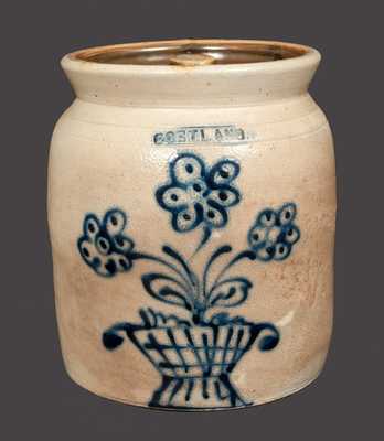1 Gal. CORTLAND Stoneware Crock with Basket of Flowers Decoration