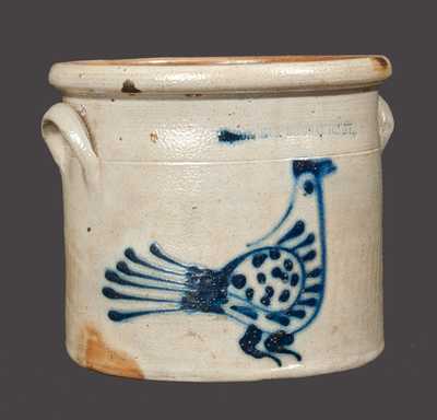 1 Gal. W. ROBERTS / BINGHAMPTON, NY Stoneware Crock with Bird Decoration