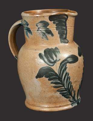 Three-Quart Richard Remmey, Philadelphia, PA Stoneware Pitcher with Tulip Decoration