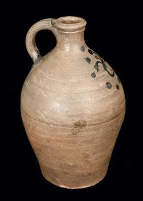 Extremely Early Stoneware Jug w/ Slip-Trailed Decoration, probably Adam States, Sr.