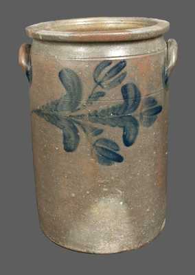 3 Gal. W. H. LEHEW / STRASBURG, VA Stoneware Crock with Tulip Decoration