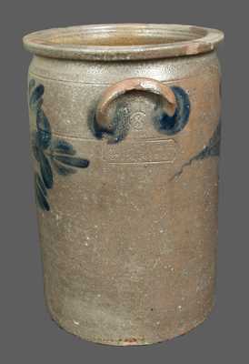 3 Gal. W. H. LEHEW / STRASBURG, VA Stoneware Crock with Tulip Decoration