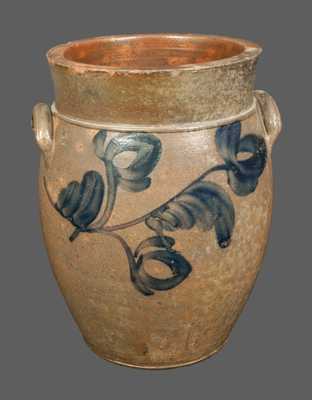 Ovoid Stoneware Crock with Tulip Decoration att. A. Keister, Strasburg, VA