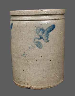 1 1/2 Stoneware Crock, FROM / J. EBERLY & BRO. / STRASBURG, VA