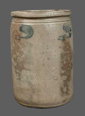 Scarce MILLER & WOODARD / STRASBURG, VA Decorated Stoneware Crock