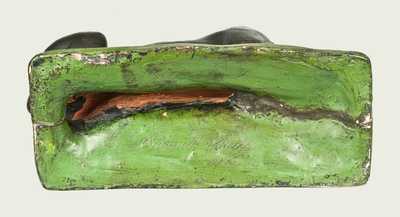 Important Pair of Shenandoah Valley Redware Whippets, Samuel Bell, Winchester, VA, 1841