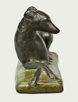 Important Pair of Shenandoah Valley Redware Whippets, Samuel Bell, Winchester, VA, 1841
