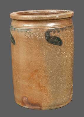 Rare W. H. CRISMAN / STRASBURG, VA Decorated Stoneware Crock