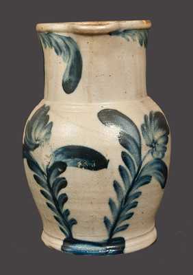 1 Gal. Stoneware Pitcher with Tulip Decoration att. the Remmey Pottery, Philadelphia