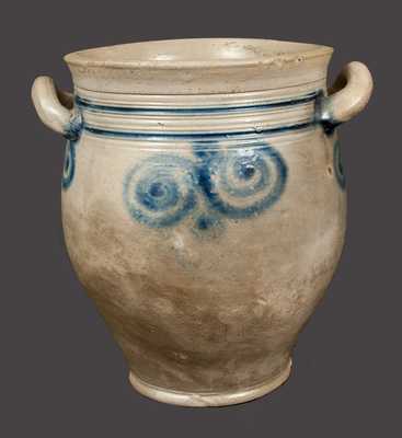 Early Stoneware Jar with Watchspring Decorations, att. Capt. James Morgan, Cheesequake, NJ, c1770