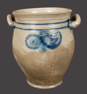 Early Stoneware Jar with Watchspring Decorations, att. Capt. James Morgan, Cheesequake, NJ, c1770