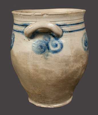 Early Stoneware Jar with Watchspring Decorations, att. Capt. James Morgan, Cheesequake, NJ, c1770