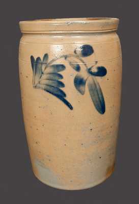 2 Gal. Chester Co., PA Stoneware Crock with Floral Decoration