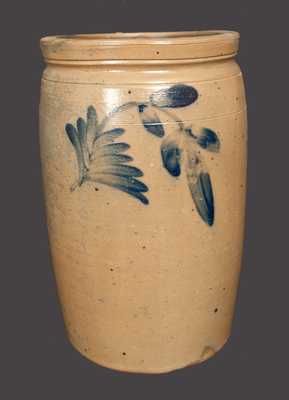 2 Gal. Chester Co., PA Stoneware Crock with Floral Decoration