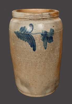 1 1/2 Gal. Chester Co., PA Stoneware Crock with Floral Decoration