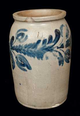 1 Gal. Stoneware Jar with Floral Decoration, Baltimore, circa 1825