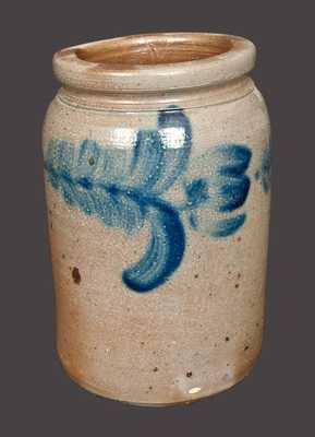 1/2 Gal. Stoneware Crock with Floral Decoration, Baltimore, circa 1835