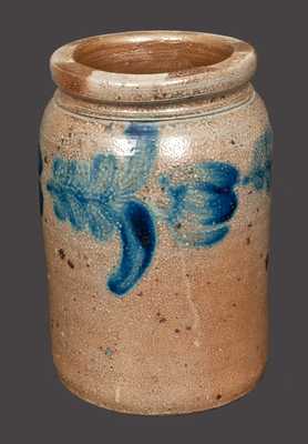 1/2 Gal. Stoneware Crock with Floral Decoration, Baltimore, circa 1835