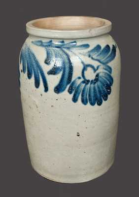 1 Gal. Stoneware Crock with Floral Decoration, Baltimore, circa 1840