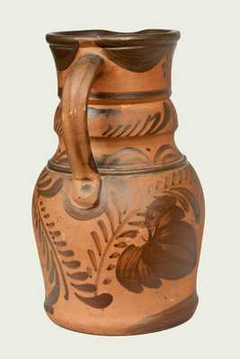 Very Rare New Geneva, PA Tanware Presentation Pitcher Inscribed to "Miss Catherine Donnery"