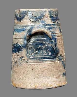 Extremely Rare and Important Manhattan Stoneware Jar with Incised Eagle, Inscribed 