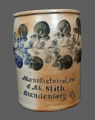 J.H. Miller, Brandenburg, Kentucky, Stoneware Crock, Manufactured, For / C M. Stith / Brandenburg Ky