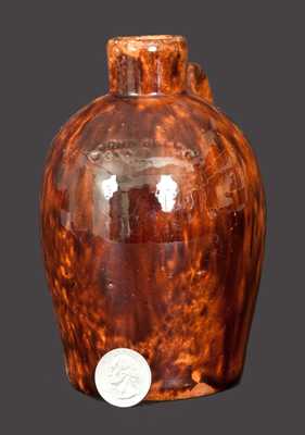 Exceptional Diminutive JOHN BELL Redware Jug Inscribed 