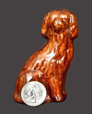 Miniature Redware Spaniel att. John Bell, Waynesboro, PA