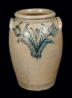 2 Gal. B. C. MILBURN, Alexandria, VA, Stoneware Jar with Slip-Trailed Decoration
