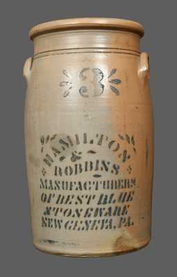 Very Rare 3 Gal. HAMILTON & ROBBINS /