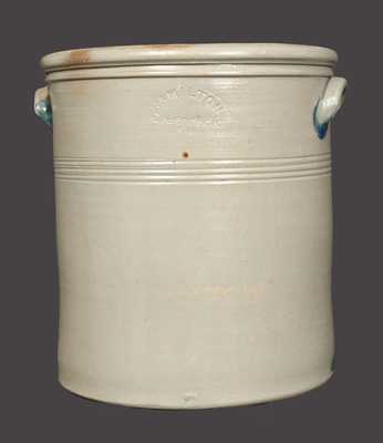 Rare HAMILTON / GREENSBORO Stoneware Crock with Brushed Vine and Line Decoration