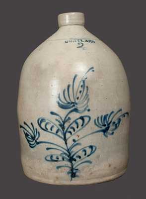 2 Gal. CORTLAND Stoneware Crock with Slip-Trailed Floral Decoration