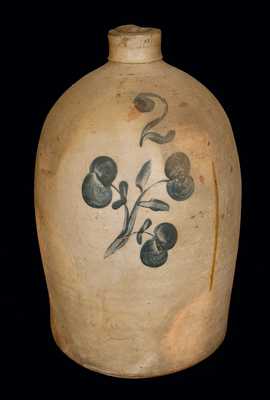 2 Gal. Stoneware Jug with Floral Decoration, Ohio or WV origin