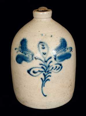 CORTLAND Stoneware Jug with Floral Decoration