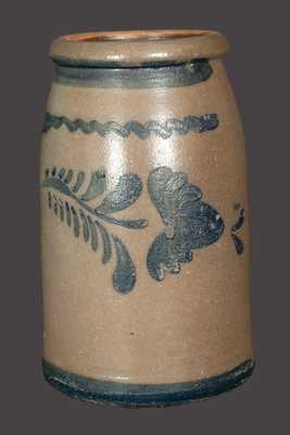 Large Western PA Stoneware Canning Jar with Brushed Floral Decoration