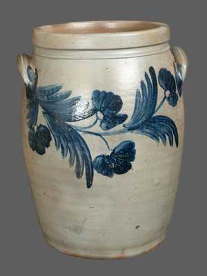 3 Gal. Stoneware Jar with Elaborate Floral Decoration, Baltimore, Circa 1850