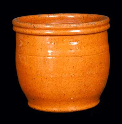 Quart-Sized JOHN BELL / WAYNESBORO Redware Orange-Glazed Cream Jar