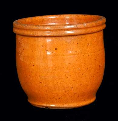 Quart-Sized JOHN BELL / WAYNESBORO Redware Orange-Glazed Cream Jar