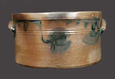 Stoneware Cake Crock with Hanging Floral Decoration, Southeastern PA, circa 1870