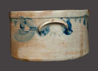 Stoneware Cake Crock with Hanging Floral Decoration, Southeastern PA, circa 1870