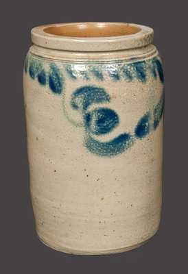 1 Gal. Stoneware Crock with Hanging Floral Decoration att. Southeastern PA