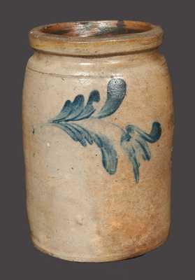 1/2 Gal. Stoneware Crock with Tulip Decoration att. Richard Remmey, Philadelphia