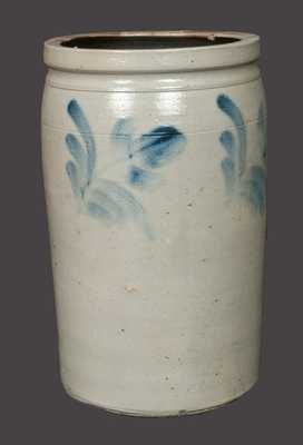 2 Gal. Stoneware Crock with Floral Decoration